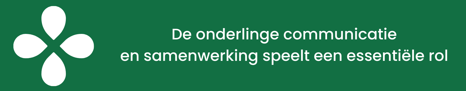 De onderlinge communicatie en samenwerking speelt een essentiële rol